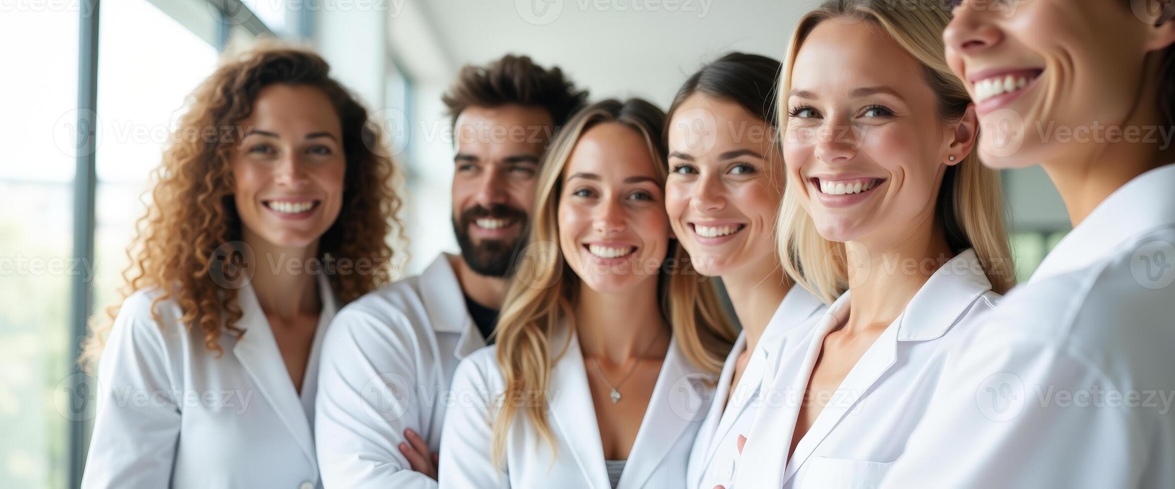 Happy medical team smiling at camera photo