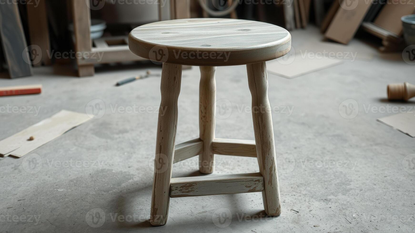 Rustic Wooden Stool photo