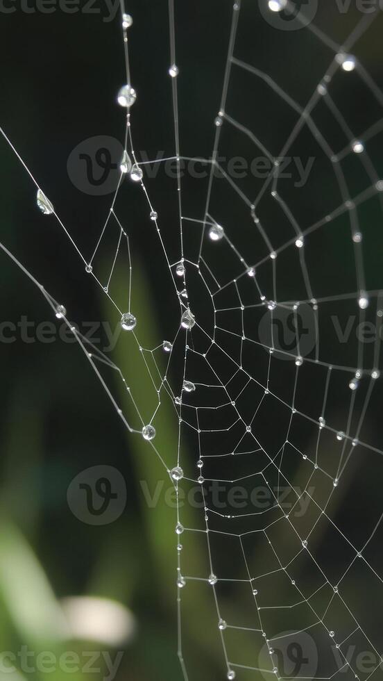 Dewdrops on a Spider Web photo