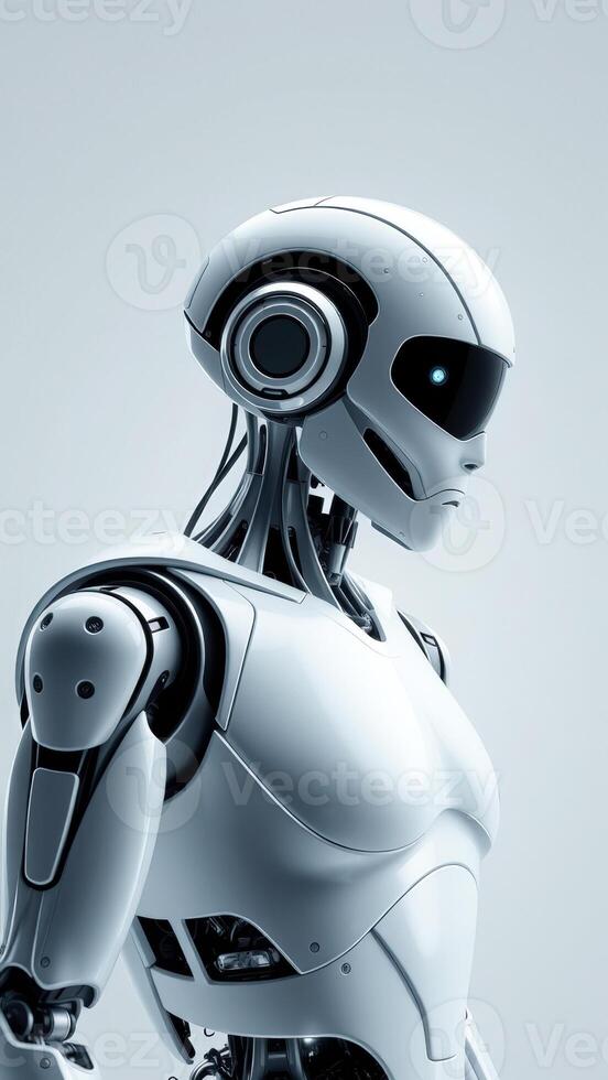 Futuristic Robot with Blue Eye photo
