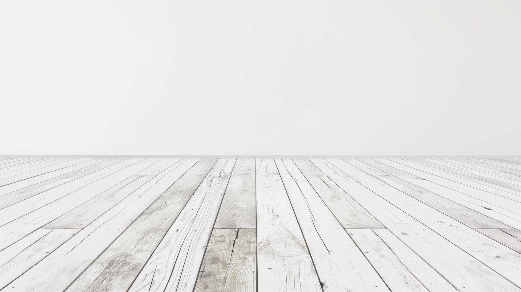 White wood floor and wall interior of an empty room, perfect for interior design and product display backgrounds photo