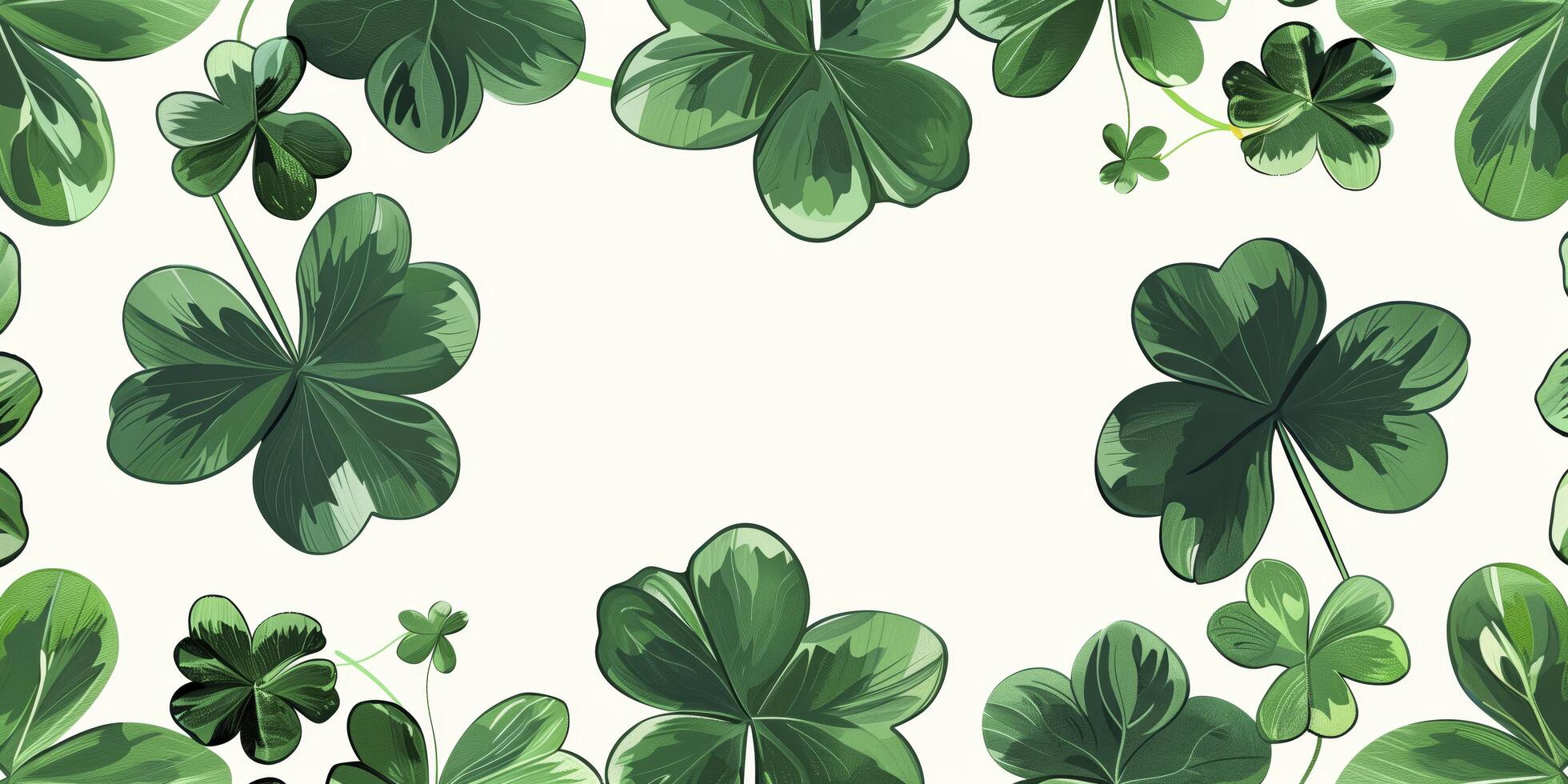 Lucky clover leaves on a white background, perfect for st. Patrick's day. This elegant illustration symbolizes hope and prosperity with a festive twist photo
