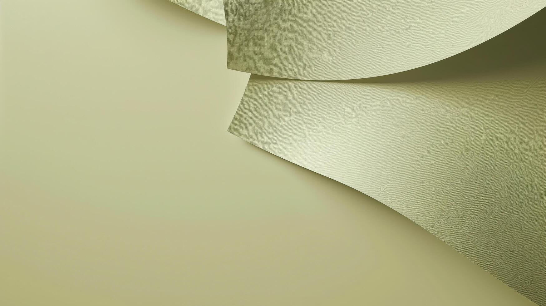 Elegant layered composition of curved green paper sheets with minimalist design and modern shadows photo