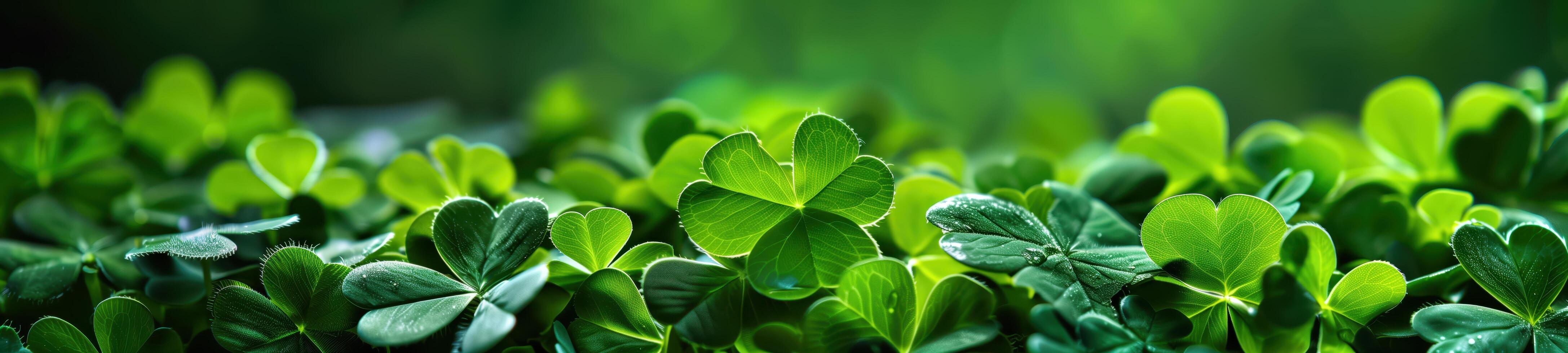 Wild green clover shamrock field creating a vibrant natural backdrop photo