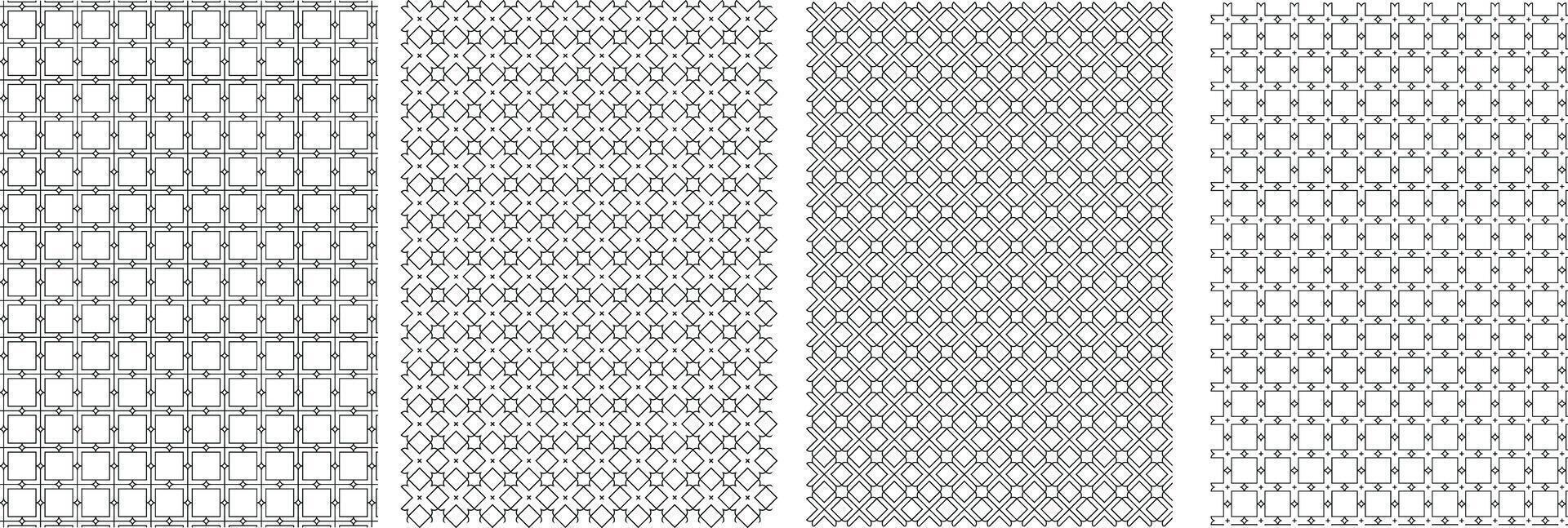 Seamless Pattern, Unique Colorable Seamless Pattern Set. vector