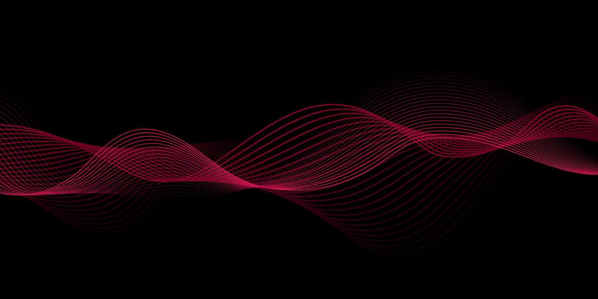 Abstract banner with pink coloured flowing lines vector