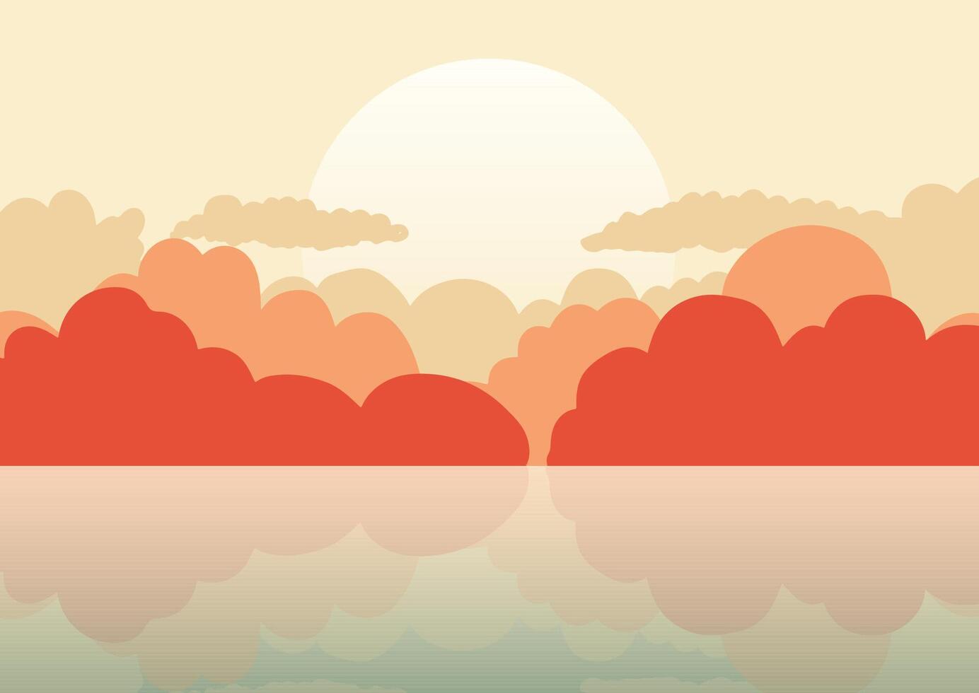 Abstract minimal hand drawn landscape background vector
