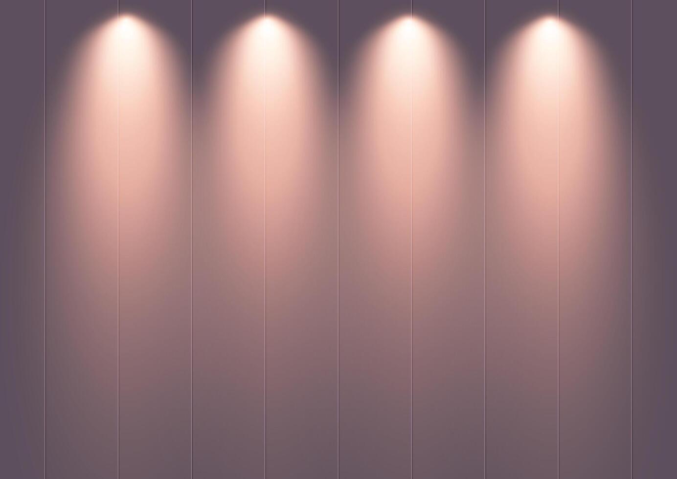 Minimal display background with spotlights shining down on a wall vector
