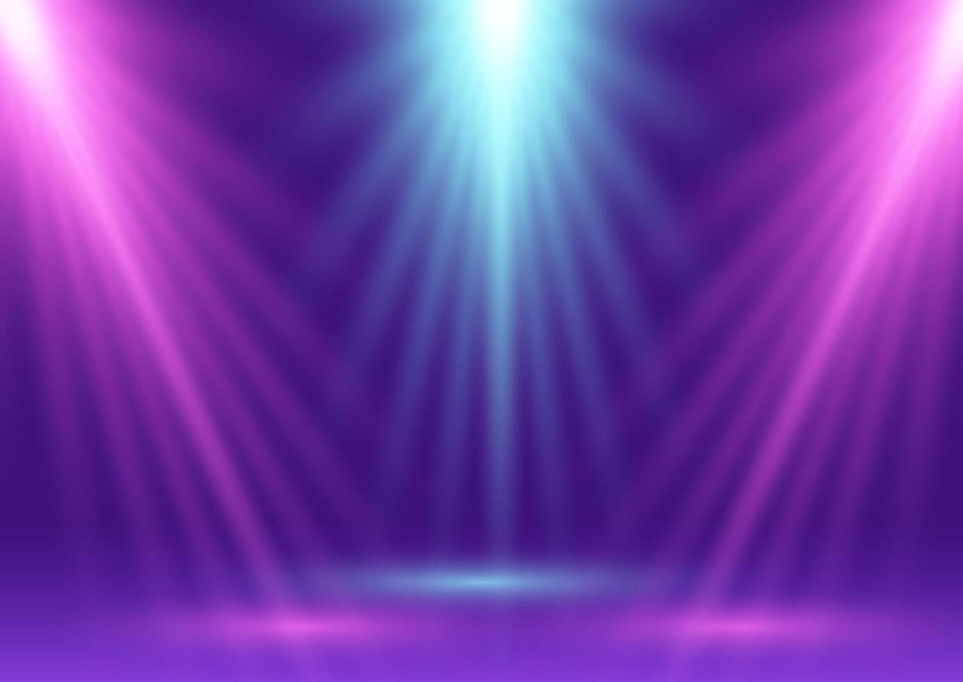 Abstract display background with blue and pink spotlights shining down vector