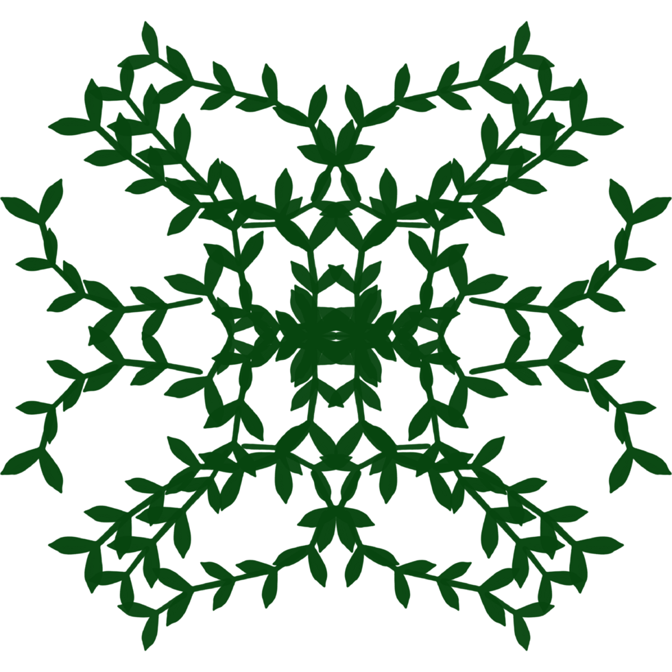 Wreath foliage illustration Frame Clip Art Green leaf shaped snowflake with detailed branches and patterns png