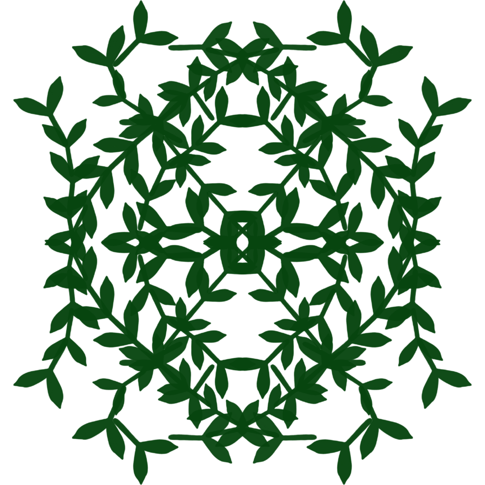 Wreath foliage illustration Frame Clip Art A green leaf snowflake pattern on a transparent background png