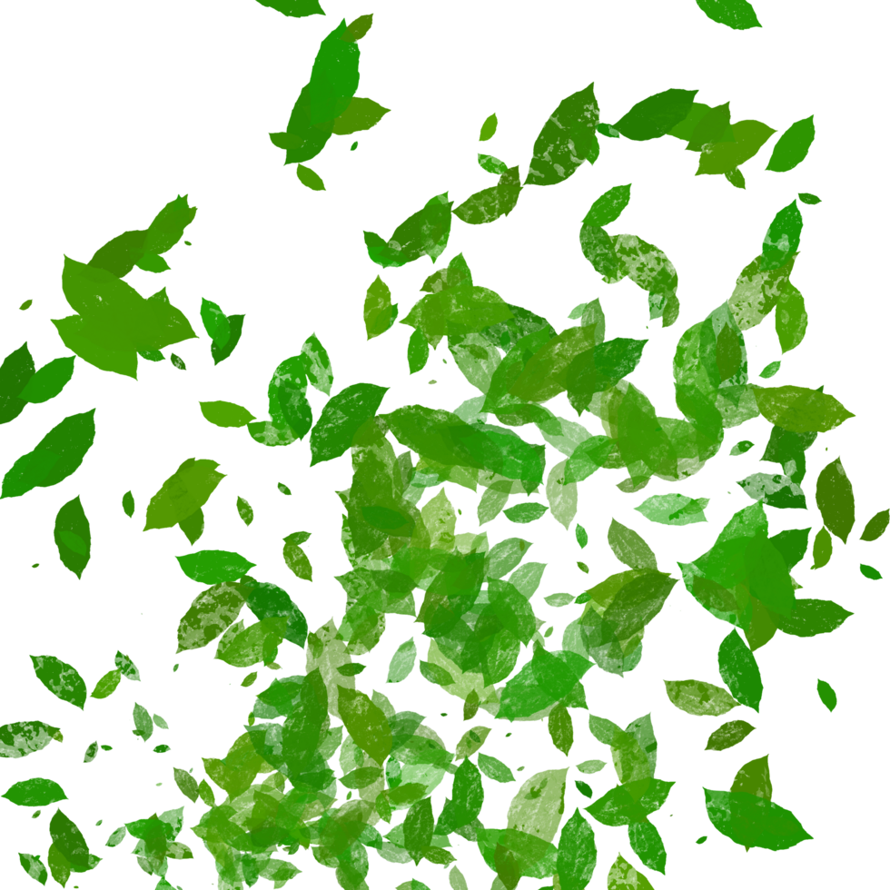 Green Leaves Falling Randomly png