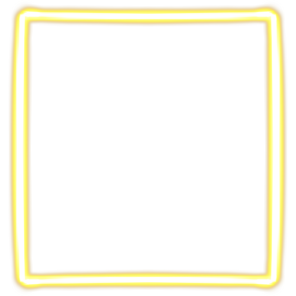 Glowing Gold Yellow Neon Square Frame Illustration png