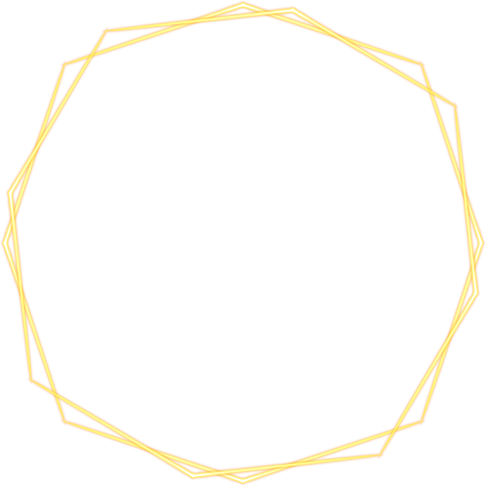 Glowing Golden Octagonal Frame Illustration png