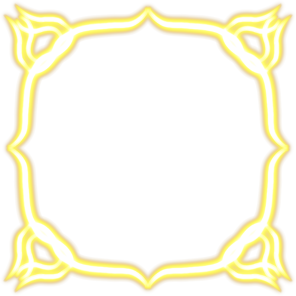 Beautiful Glowing Golden Ornate Square Frame Illustration png