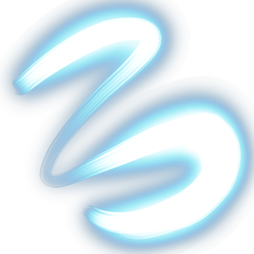 Glowing Blue Neon Double Swirl Neon swirls glow brightly Illustration png