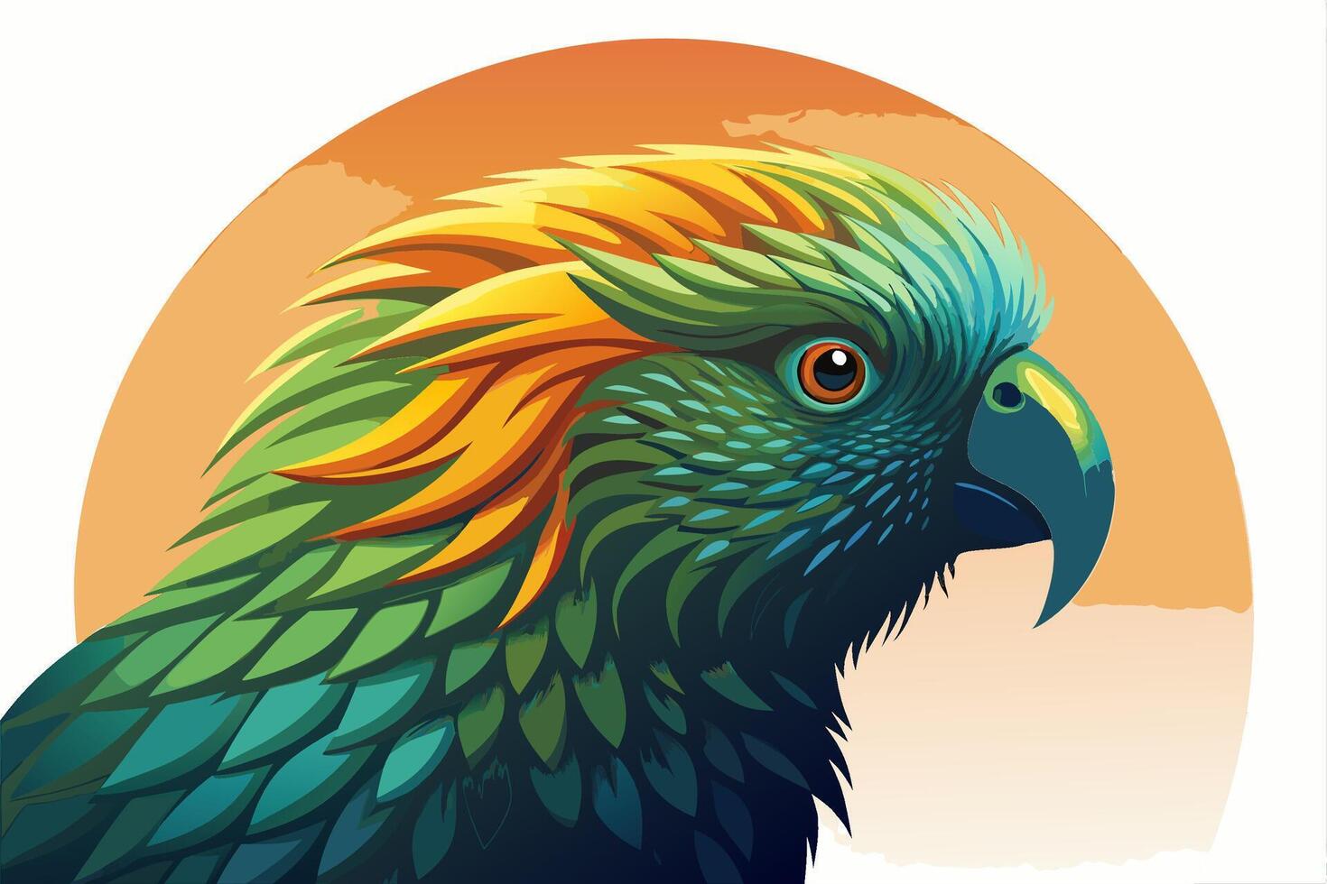 blue and yellow macaw isolated vector