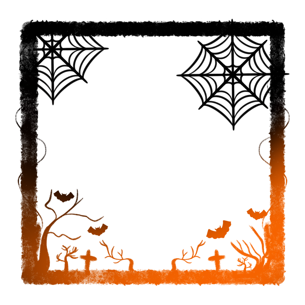 Bottoms Light Frame Side Vine Tree cross Two Spider web Four Bats png