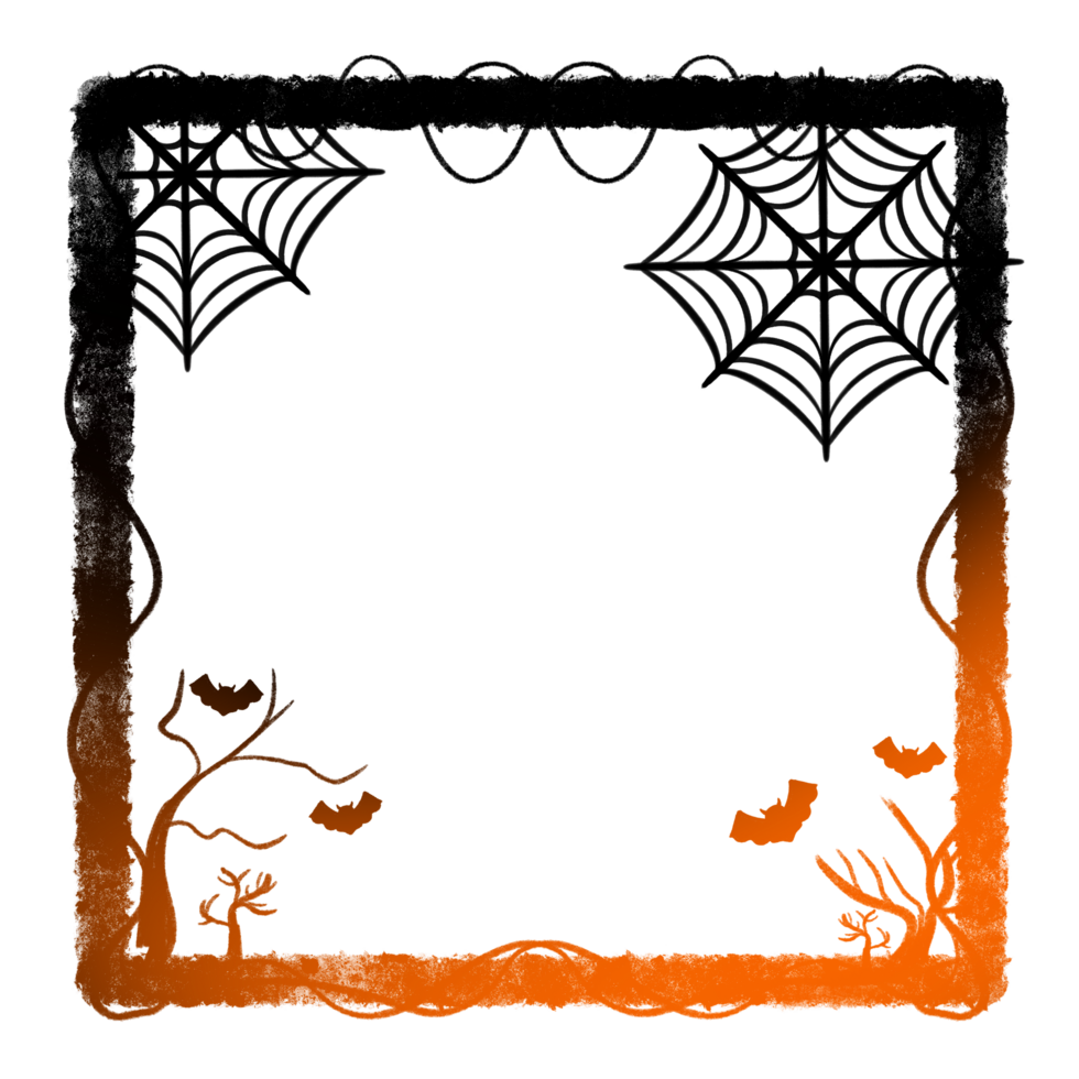 Bottoms Light Frame Surrounded vine Tree Two Spider web Four Bats png