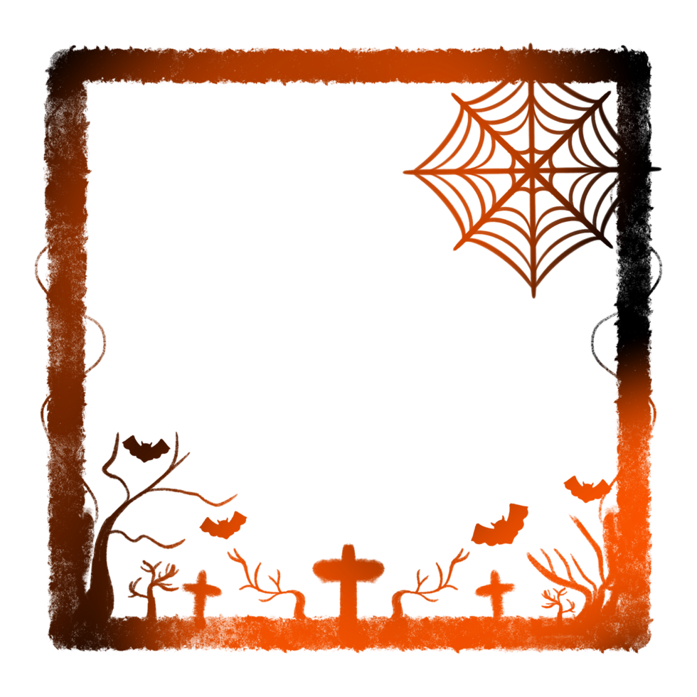 Light Frame Side Vine Center Tree cross Spider web Four Bats png
