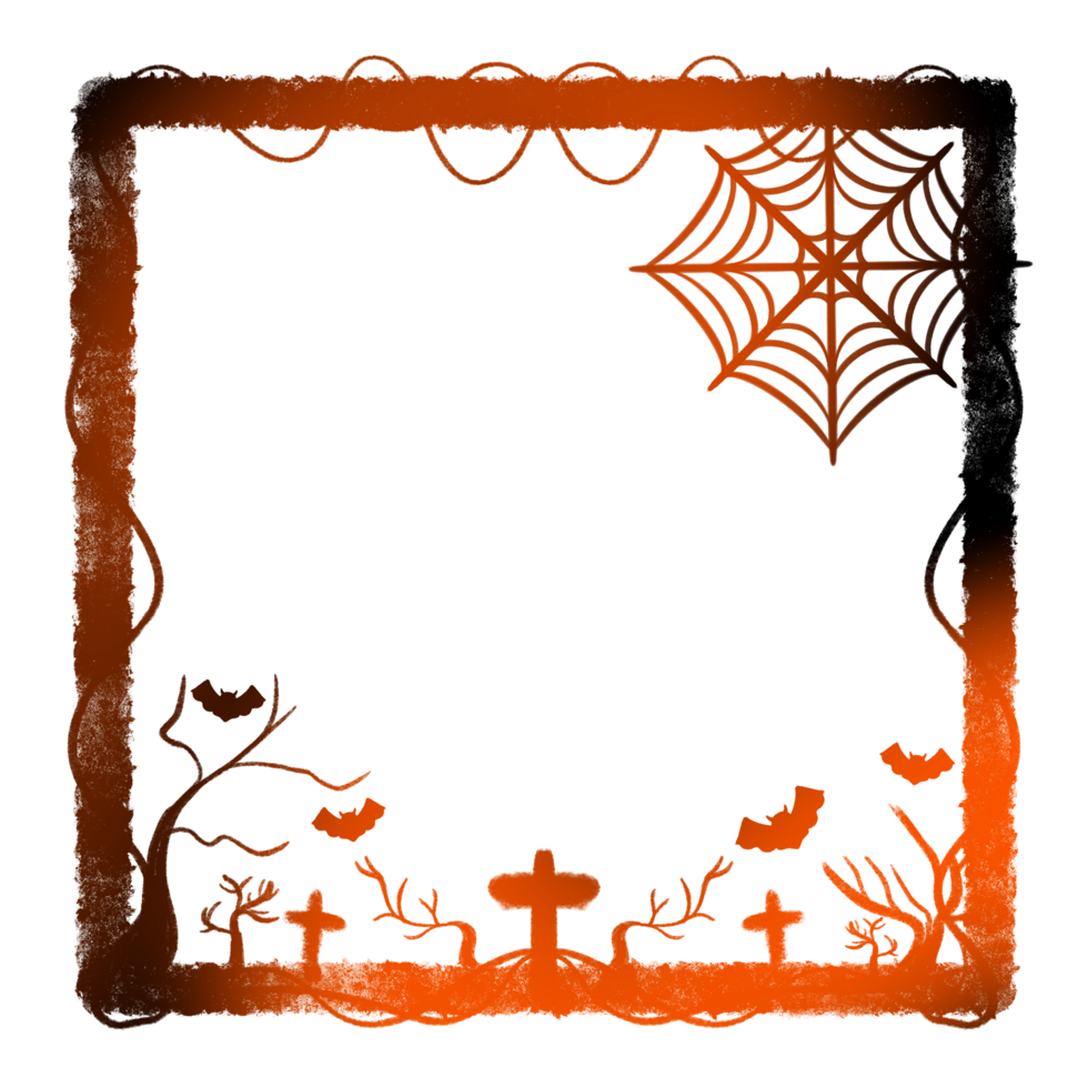 Light Frame Surrounded vine Center Tree cross Spider web Four Bats png