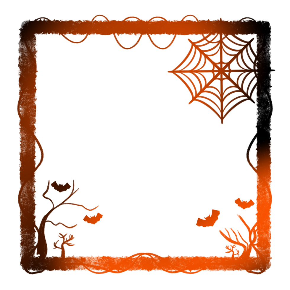 Light Frame Surrounded vine Tree Spider web Four Bats png