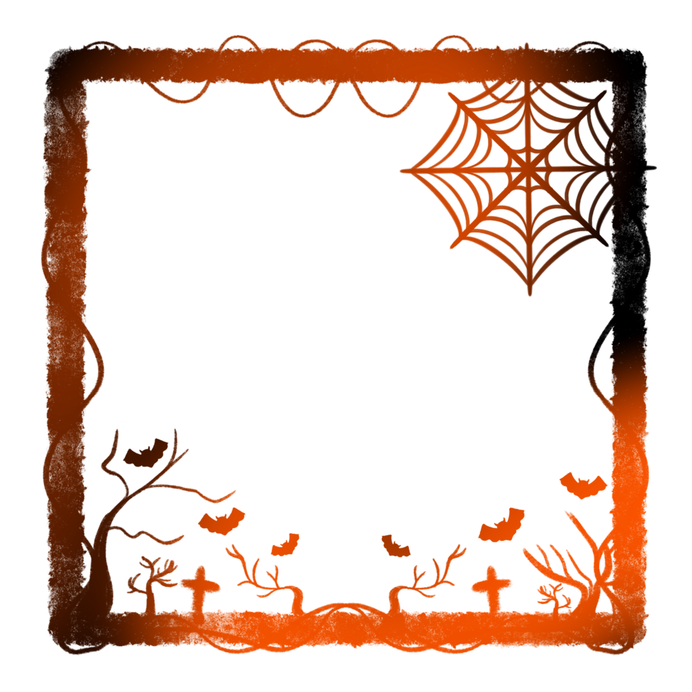 Light Frame Surrounded vine Tree cross Spider web Six Bats png