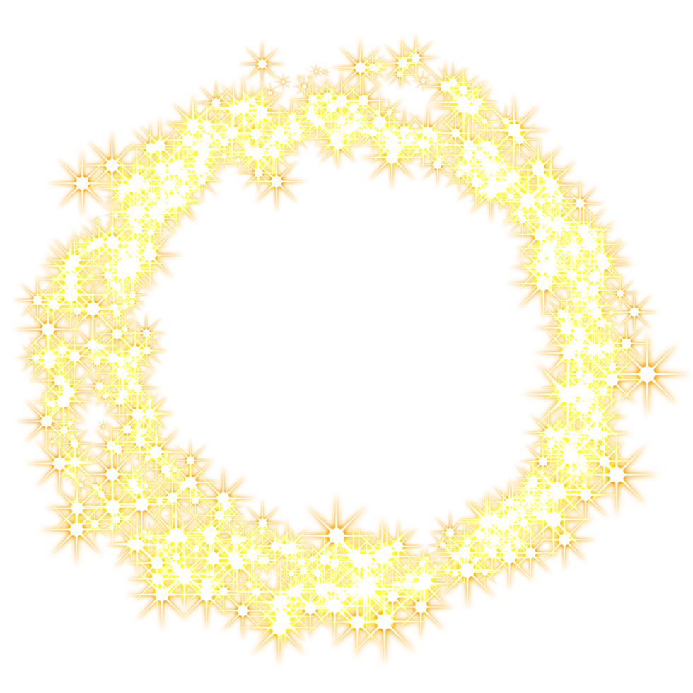 Golden Star Light Frame For Decoration Golden Starburst Frame png