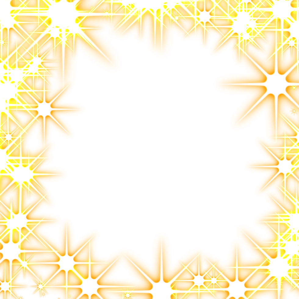 Golden Star Light Frame For Decoration Celestial Star Frame png
