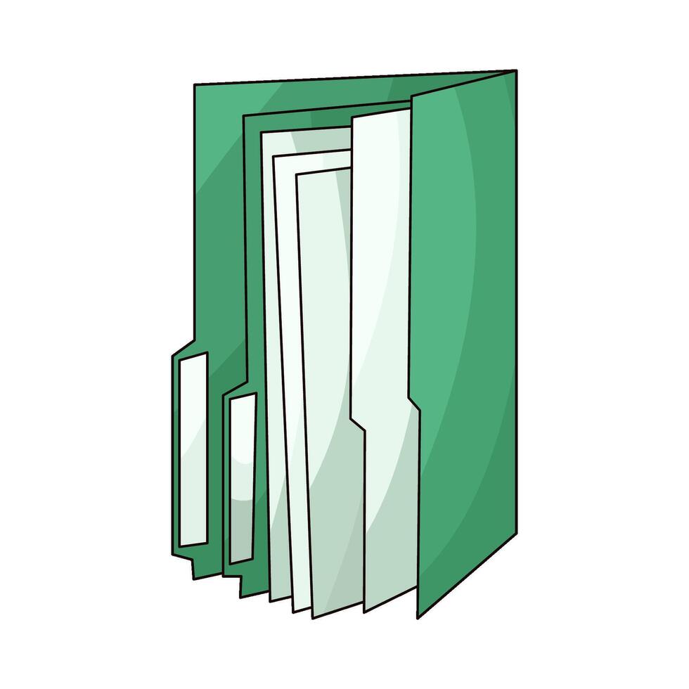 Green File Folders illustration vector