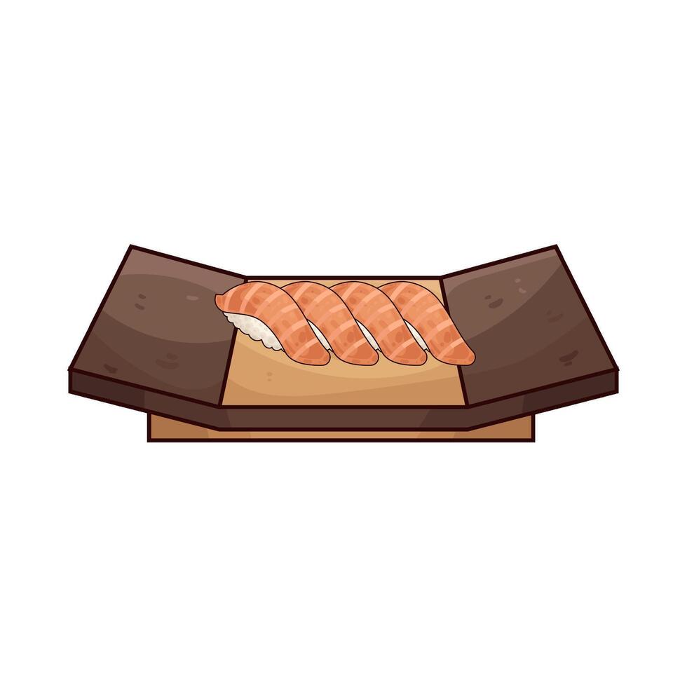 Refreshing Delicious Salmon Sushi vector