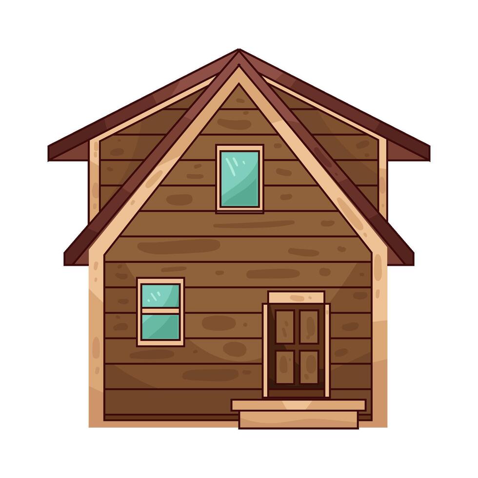 wooden house illustration vector