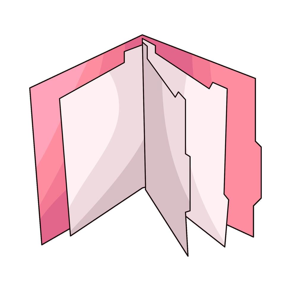 Pink File Folders illustration vector