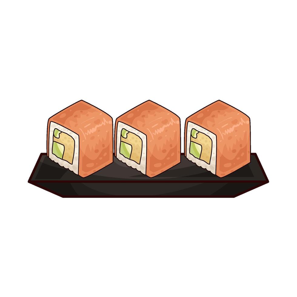 Delicious Salmon Sushi taste vector