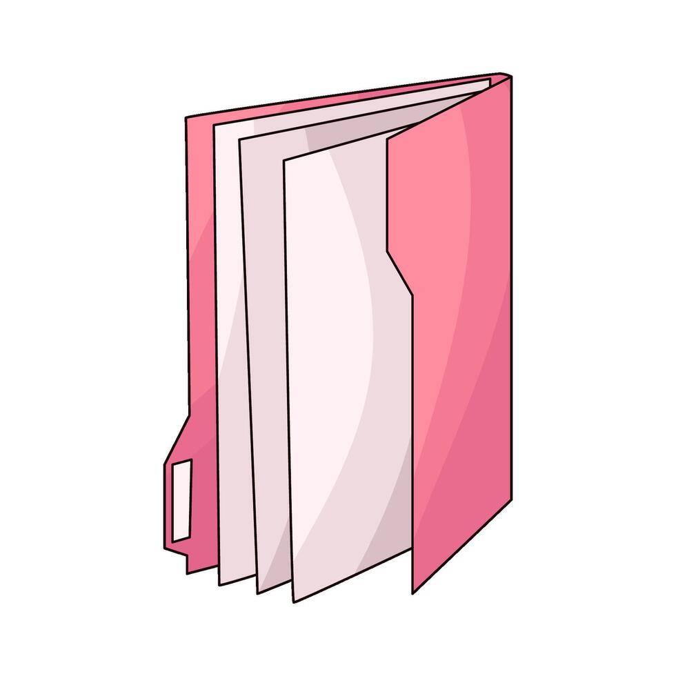 Pink File Folders vector