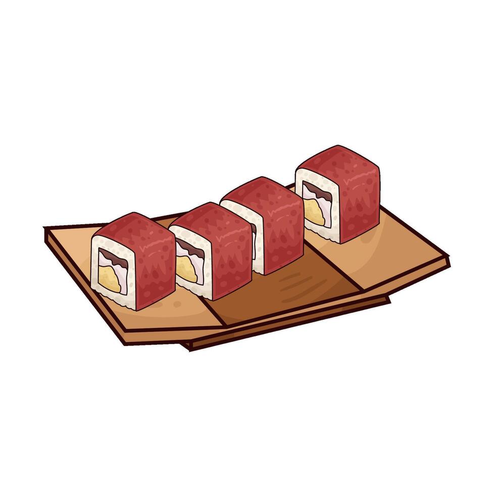 illustration of Appetizing Tuna Sushi vector