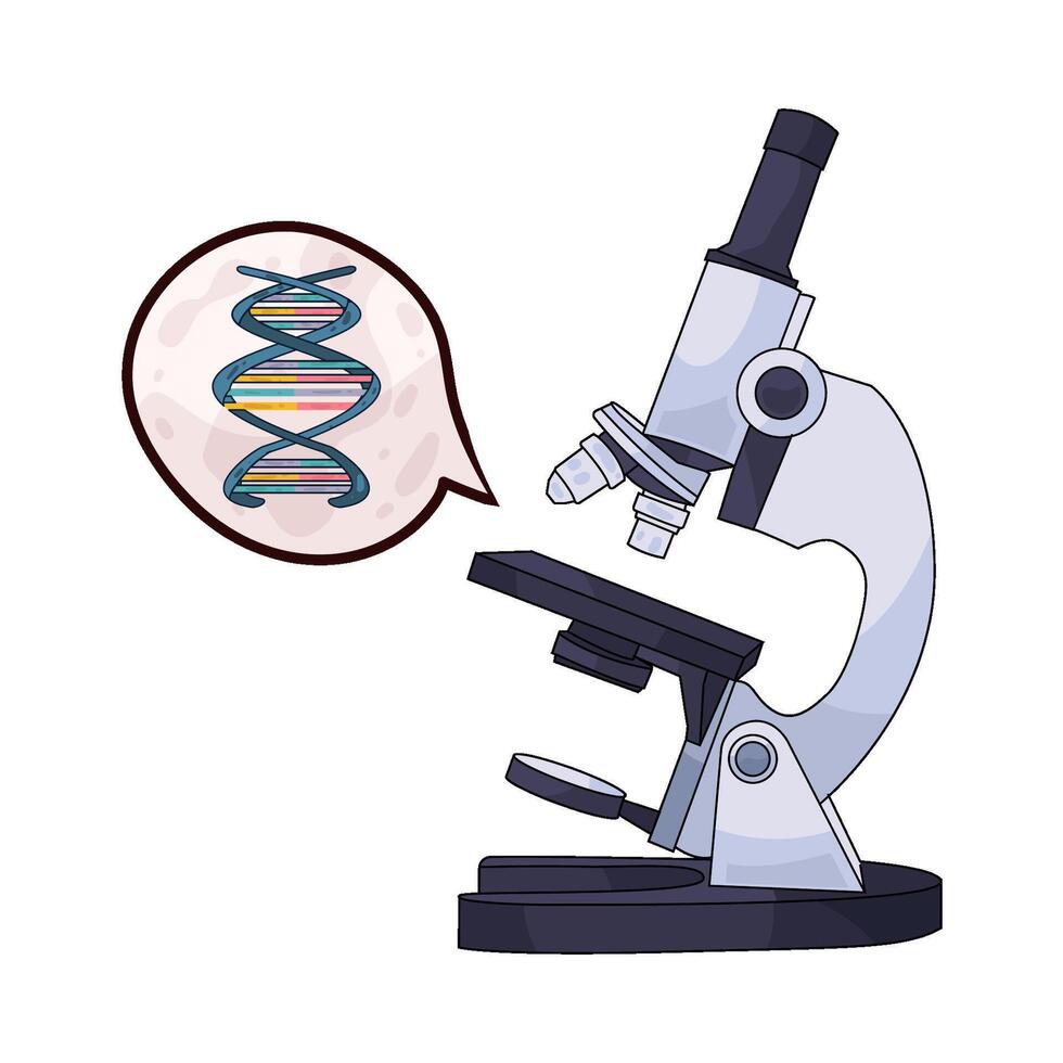 illustration of DNA Viewed Through Microscope vector