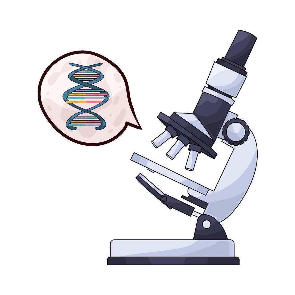 DNA Viewed Through Microscope illustration vector