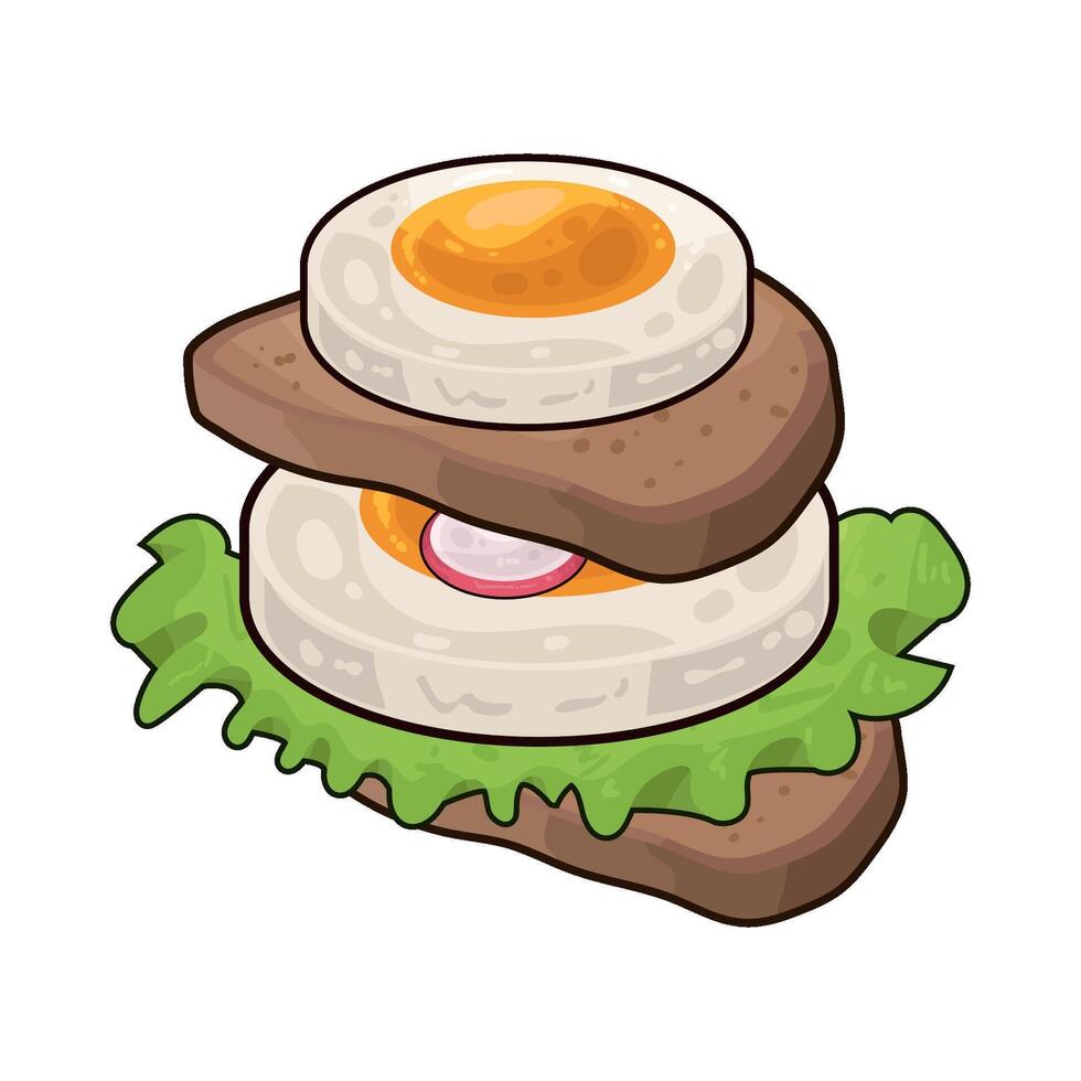 Crispy Egg Sandwich vector