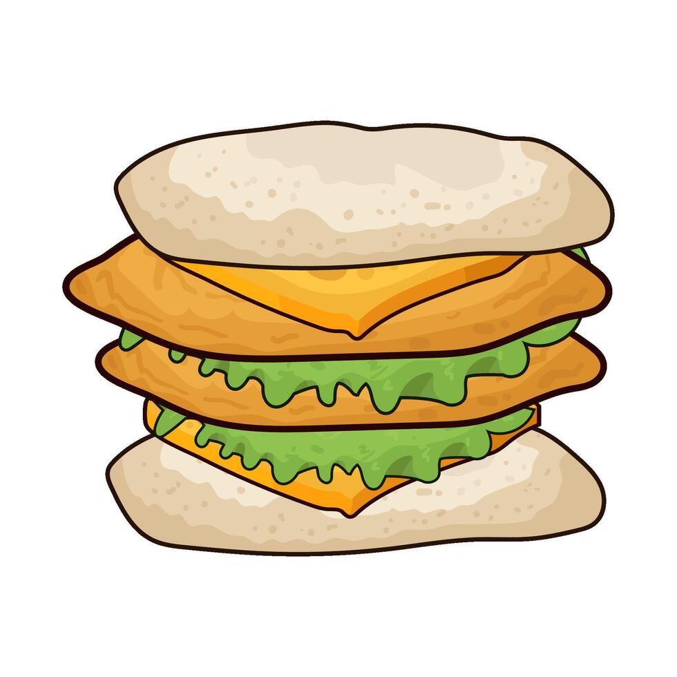 illustration of Crispy Chicken Sandwich vector
