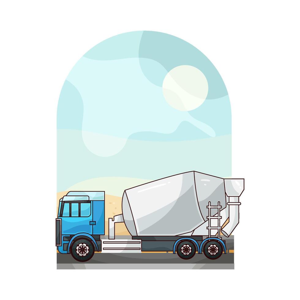 Concrete Truck Heavy Load vector