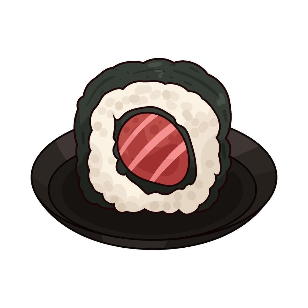 sushi roll with tuna vector