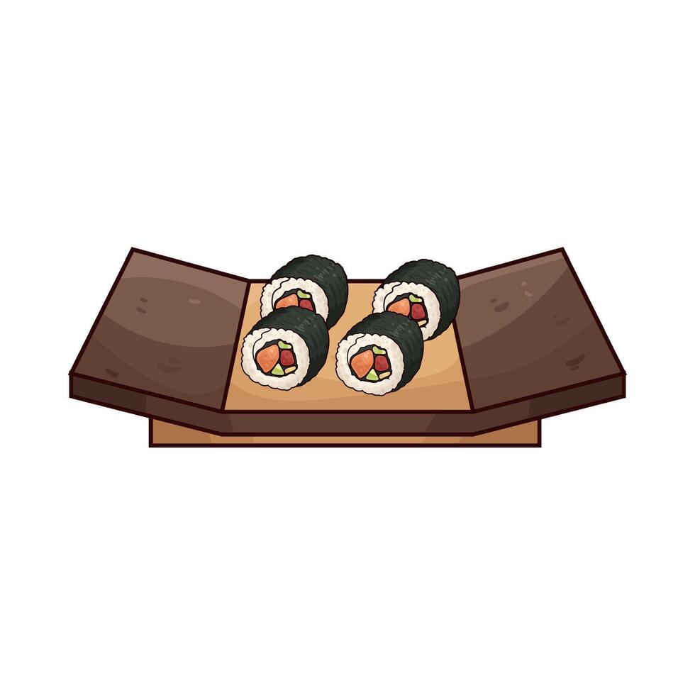 Fresh Delicious Sushi Rolls illustration vector