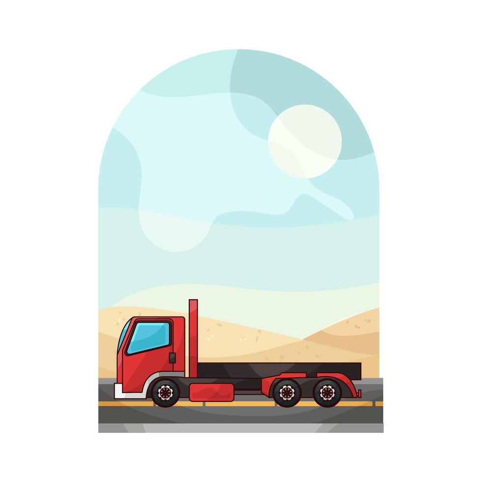 illustration of Big Truck Flatbed vector