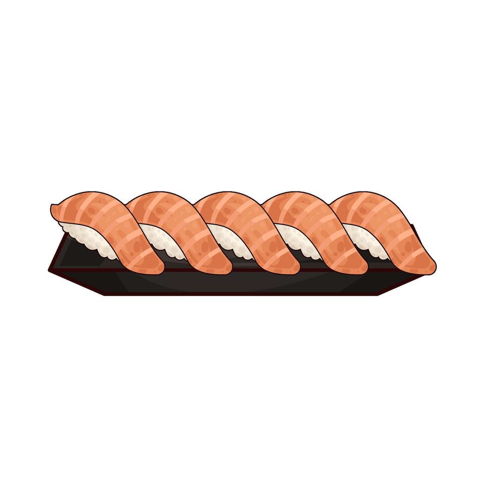 Fresh Delicious salmon Sushi vector