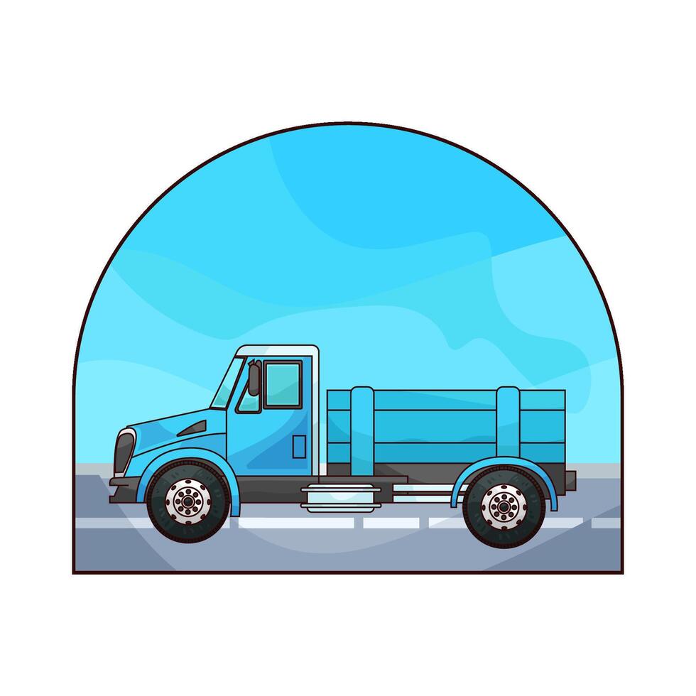 illustration of pickup truck on the highway vector