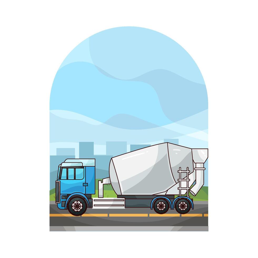 Concrete Truck Heavy Load illustration vector