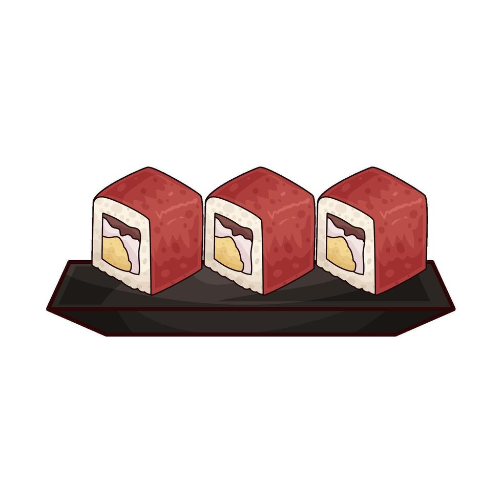 illustration of Fresh Tuna sushi from Japan vector