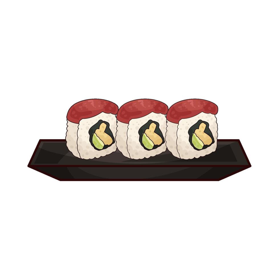 Japanese tuna sushi vector