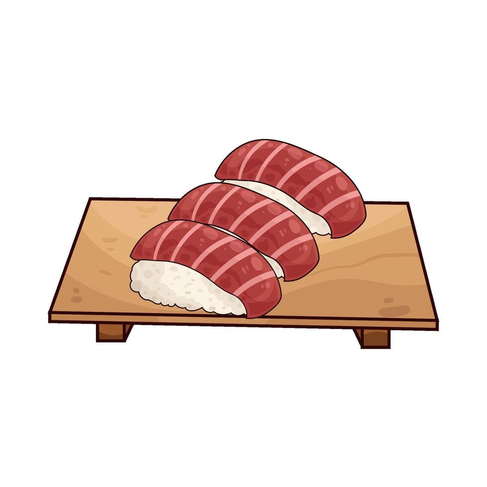 Japanese tuna sushi illustration vector